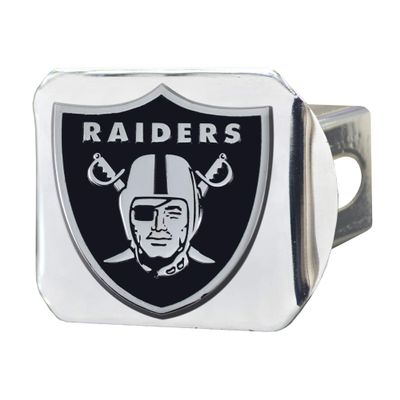 Las Vegas Raiders NFL Chrome Hitch Cover with Chrome Team Logo by FANMATS - Unique 3-D Team Logo Molded Metal Design Easy Installation on Truck, SUV, Car - Ideal Gift for Die Hard Football Fan
