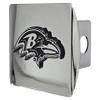 Baltimore Ravens NFL Chrome Metal Hitch Cover with 3D Black Team Logo by FANMATS - Unique Team Molded Design Easy Installation on Truck, SUV, Car - Ideal Gift for Die Hard Football Fan view 1
