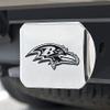 Baltimore Ravens NFL Chrome Metal Hitch Cover with 3D Black Team Logo by FANMATS - Unique Team Molded Design Easy Installation on Truck, SUV, Car - Ideal Gift for Die Hard Football Fan view 3