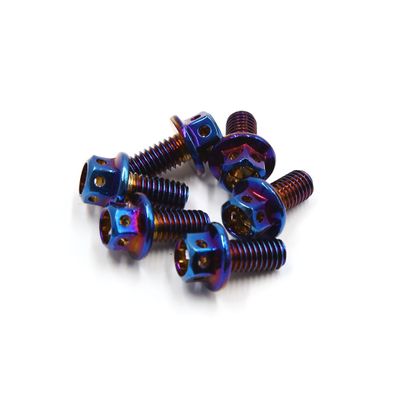uxcell 6Pcs Colorful Titanium Alloy Motorcycle Hexagon Bolts Screws Fastener M6 x 10mm