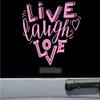 JS Artworks Live Laugh Love Heart Vinyl Decal Sticker (Soft Pink) view 1