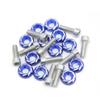 uxcell 12 Pcs 6mm Thread Dia Blue Carved Style Motorcycle License Plate Frame Bolts Screws view 1