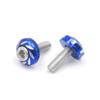 uxcell 12 Pcs 6mm Thread Dia Blue Carved Style Motorcycle License Plate Frame Bolts Screws view 3