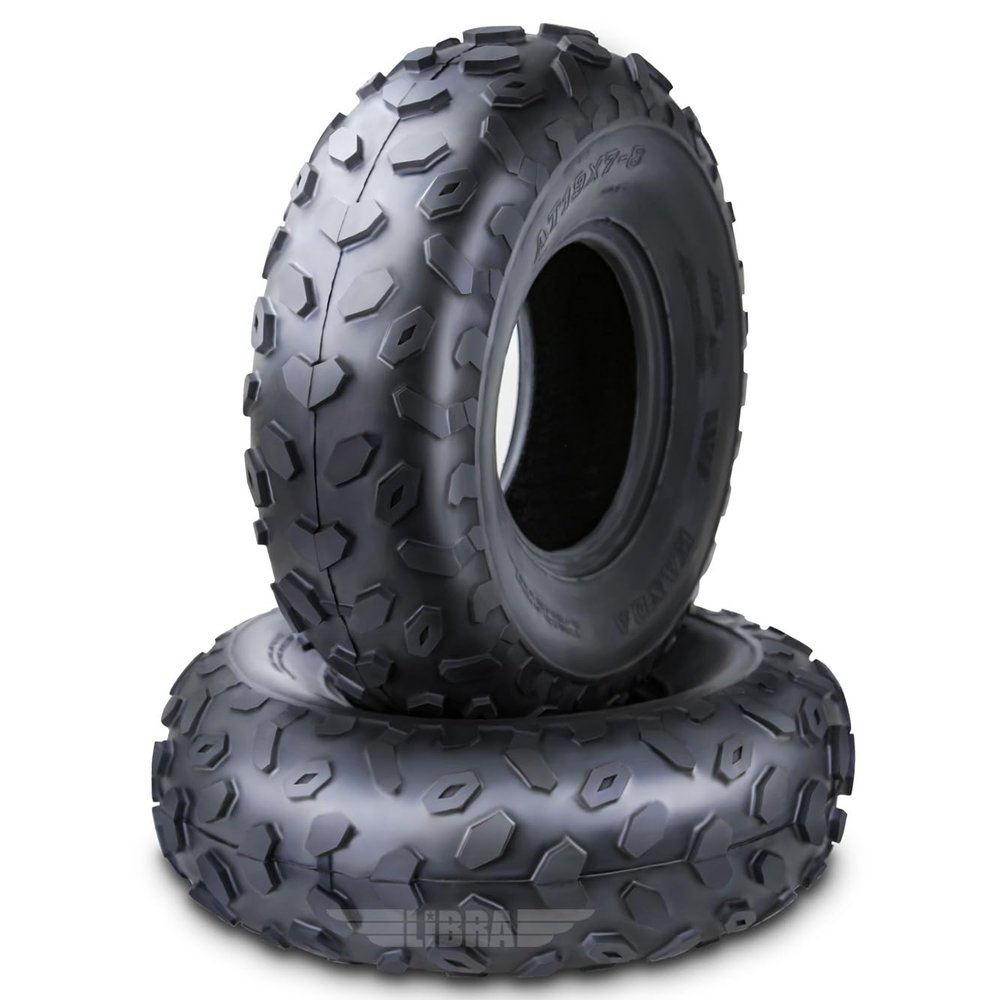 WANDA Set 2 ATV tires 19x7-8 compatible Kawasaki KSF80A/KFX80 Arctic Cat 90