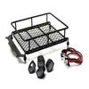 Racers Edge 3416Bk 1/10 Scaler Metal Mesh Roof Rack, Oval Lights - Black view 1