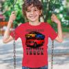 American Steel One Tough Pickup Truck Youth Graphic Short Sleeve T-Shirt - Offroad 4x4 Power Design for Boys Large Red view 3