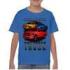 American Steel One Tough Pickup Truck Youth Graphic Short Sleeve T-Shirt - Offroad 4x4 Power Design for Boys Small Blue view 2