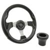 GTW Ultimate Golf CART Carbon Fiber Steering Wheel W/Choice of Black OR Chrome Adapter for Club CAR DS (1982 & UP) (Black) view 1