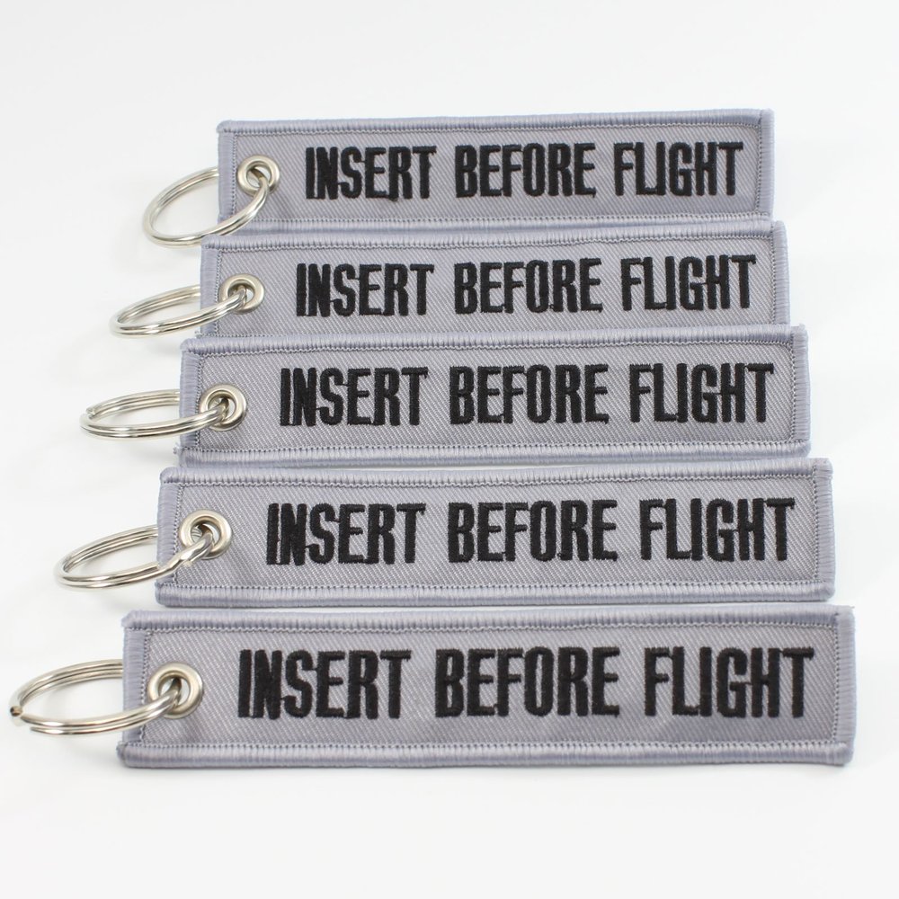 Rotary13B1 Insert Before Flight Keychains - Gray/Black - 5pcs (BF848)