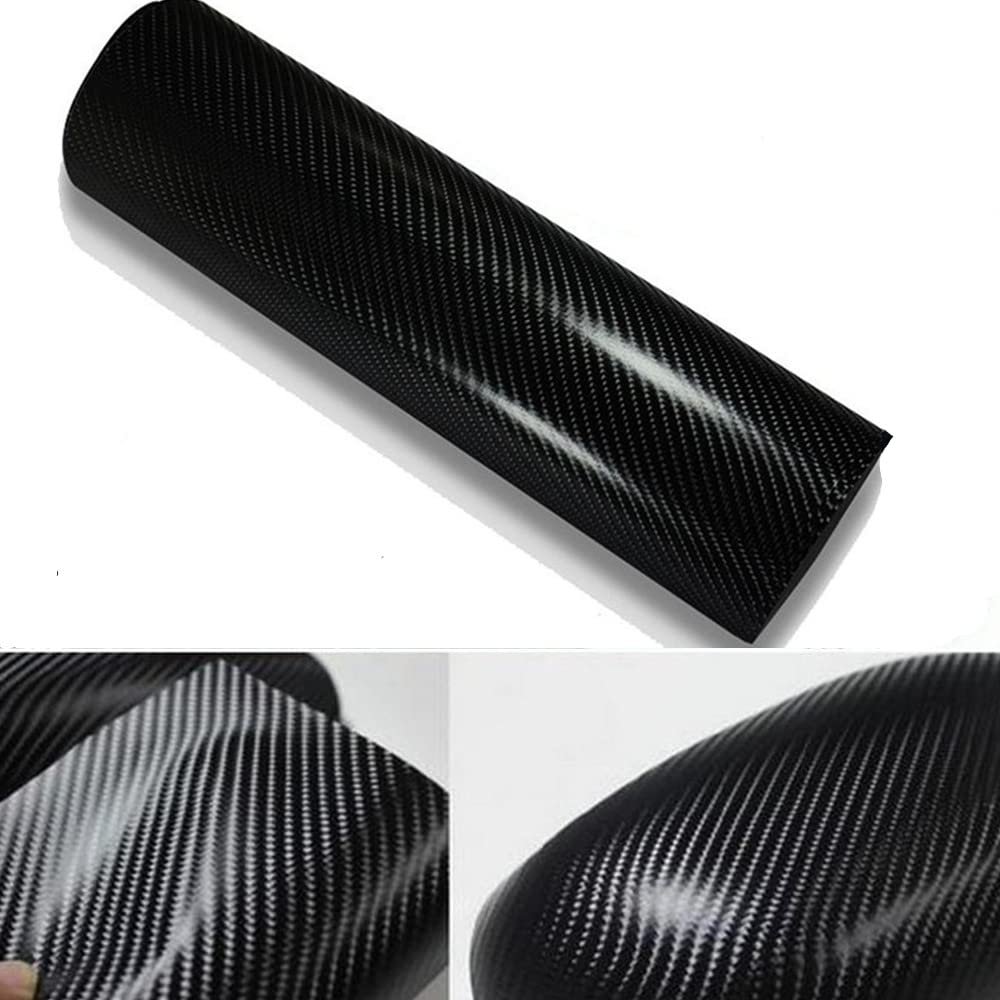 DIYAH 4D Black Carbon Fiber Vinyl Wrap Sticker with Air Release Bubble Free Anti-Wrinkle (12" x 60" / 1FT x 5FT)