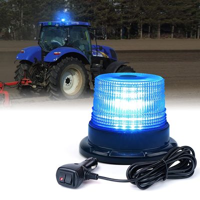 Xprite Blue LED Rooftop Beacon Strobe Light w/Magnetic Base Warning Safety Police Flashing Lights for Law Enforcement Vehicles Forklift Trucks Golf Carts UTV ATV Snowplows Firefighters Volunteer EMS
