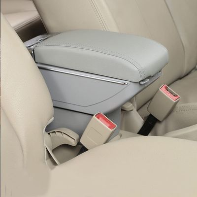 SZSS-CAR Grey Color Leather Car Interior Parts Center Console Armrest Box Compatible with Mercedes-Benz Smart Fortwo Forfour Armrests Auto Stroage with USB