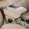 SZSS-CAR Beige Color Leather Car Interior Parts Center Console Armrest Box Compatible with Mercedes-Benz Smart Fortwo Forfour Armrests Auto Stroage with USB view 1