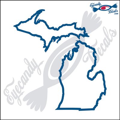 Eyecandy Decals Michigan State Shape 6" Decal Sticker Blue