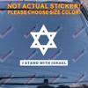 Jursey Auto Star of David Decal Sticker I Stand with Israel Support Jew Jewish Magen Israel Flag Car Vinyl Pick Size Color (White, 12'' (30.5cm)) view 1