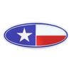 United Pacific 10934 Die-Cast Metal 7 x 3 Chrome Oval Shape Emblem for Peterbilt, Mounting Stud w/Double-Sided Backing ONE Emblem Texas Flag view 1