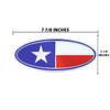 United Pacific 10934 Die-Cast Metal 7 x 3 Chrome Oval Shape Emblem for Peterbilt, Mounting Stud w/Double-Sided Backing ONE Emblem Texas Flag view 2