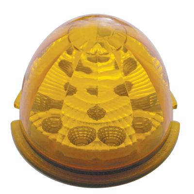 United Pacific 39349 Bright 17LED Reflector Watermelon Maze Cab Light, Polycarbonate Lens, Sealed Housing, DOT/SAE - Amber LED/Amber Lens - ONE Unit