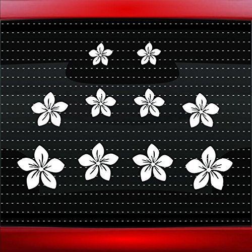 Plumeria #1 Set Hawaiian Flowers Hibiscus Car Sticker Truck Window Vinyl Decal Color: Copper
