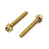 uxcell 6pcs Gold Tone M6 X 40mm Motorcycle Scooter Titanium Alloy Hexagon Bolts Screws view 2