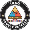 1st Armored Division Iraq with GWOT Ribbons Combat Veteran 3.8 Inch Decal view 1