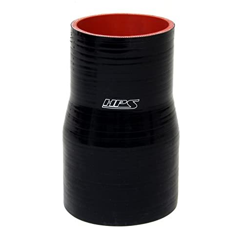 HPS HTSRNBLK-109 1.5" - 1.75" ID, 4" Length, Silicone Reducer Coupler Hose, High Temp 4-Ply Reinforced, Silicone, Black
