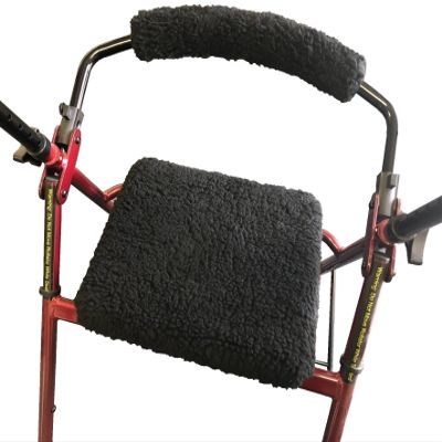 Allman Premium Black Fleece Seat & Back Cover for Rollator