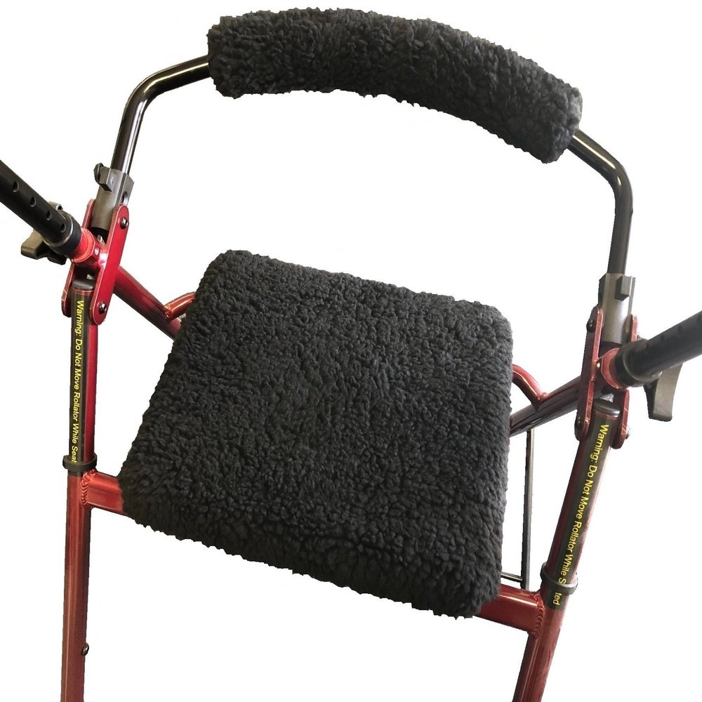 Allman Premium Black Fleece Seat & Back Cover for Rollator