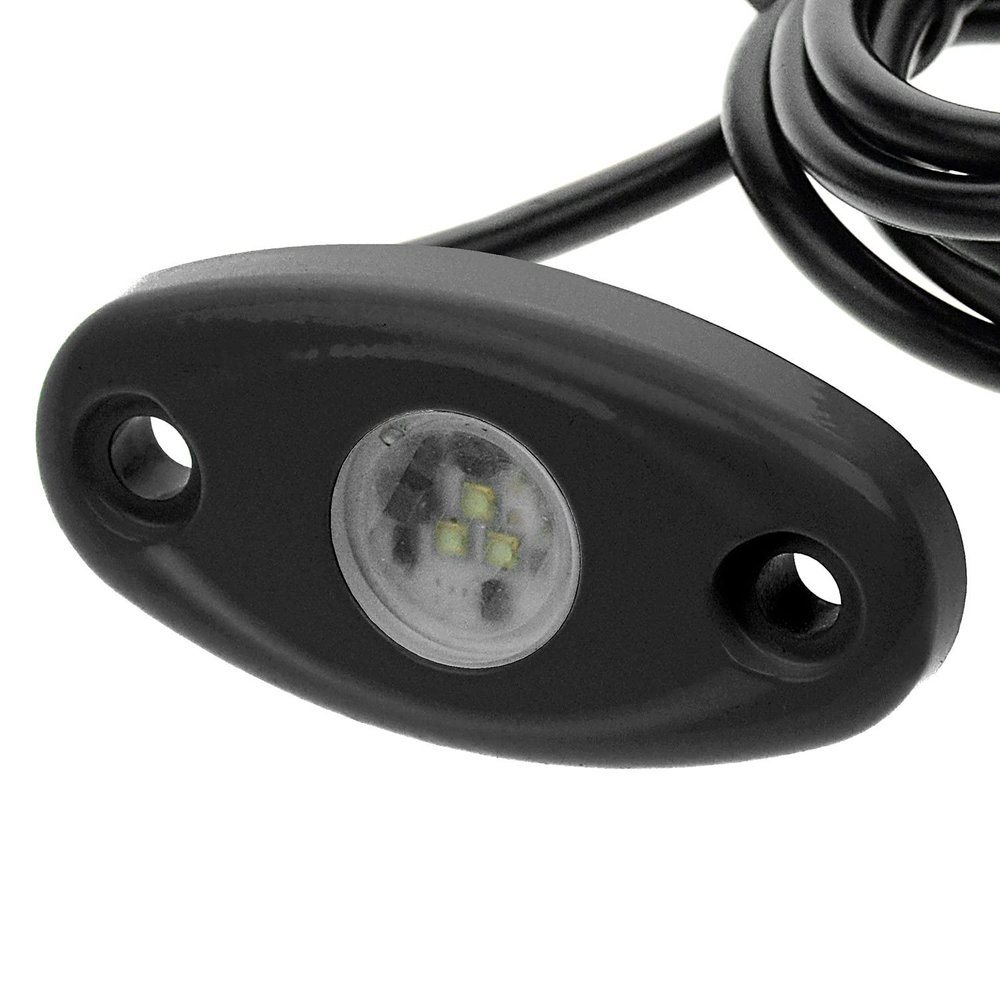 T-H Marine High Intensity Oval LED | Boat Courtesy/Rock Light for Overhead Deck Lighting or Trailer Lights | Black Housing - RGB LED