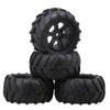 lovermusic 4PCS 1/16 RC Crawler Truck Off Roader Rubber Tires and Rims, 3.35x1.65inch Rock Climbing Tires view 1