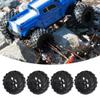 lovermusic 4PCS 1/16 RC Crawler Truck Off Roader Rubber Tires and Rims, 3.35x1.65inch Rock Climbing Tires view 3