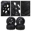 lovermusic 4PCS 1/16 RC Crawler Truck Off Roader Rubber Tires and Rims, 3.35x1.65inch Rock Climbing Tires view 4