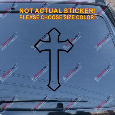 Pick Size Color Jesus Cross God Christ Decal Sticker Car Vinyl die Cut no Background f (Black, 20'' (50.8cm))