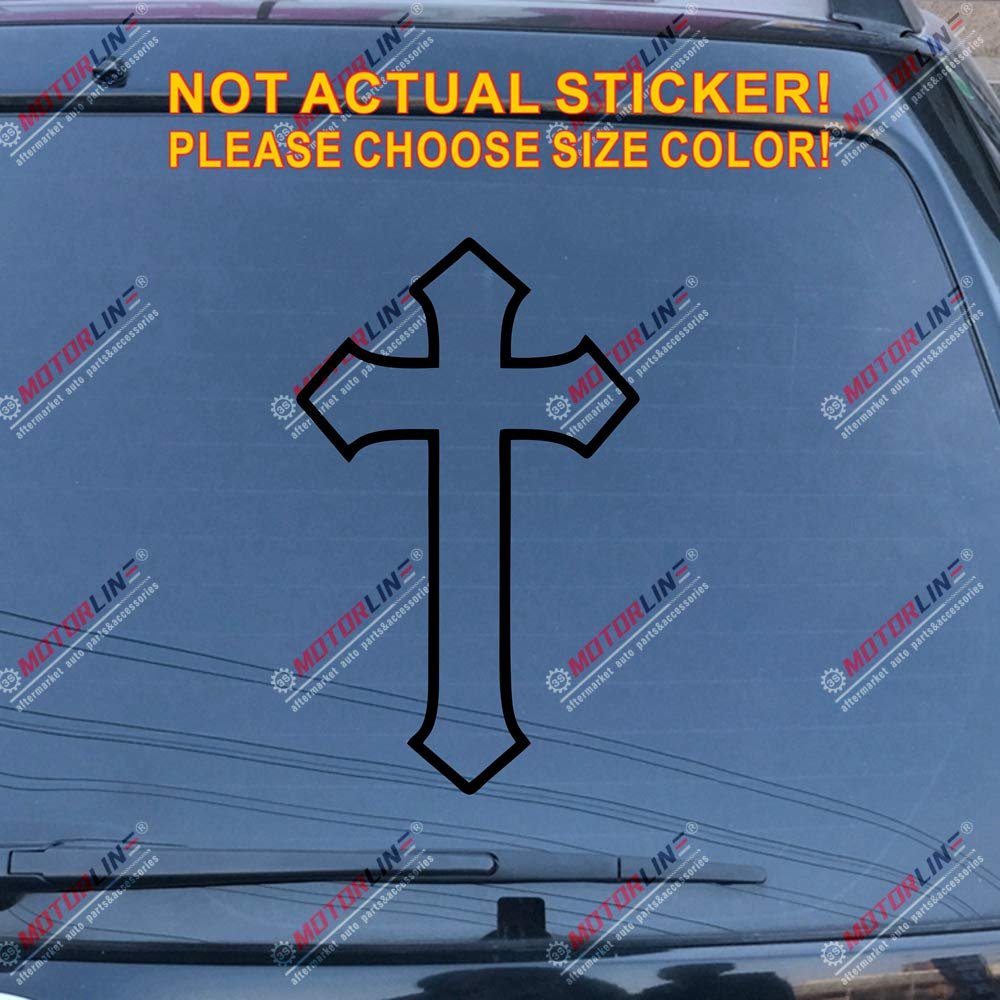 Pick Size Color Jesus Cross God Christ Decal Sticker Car Vinyl die Cut no Background f (Black, 20'' (50.8cm))