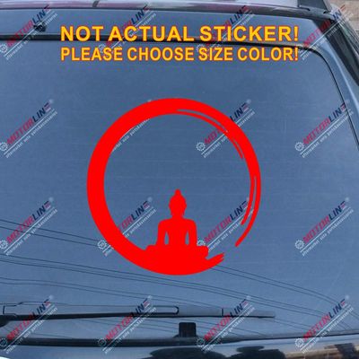Buddha Buddhism India Yoga Decal Sticker Car Vinyl Pick Size Color die Cut (red, 6'' (15.2cm))