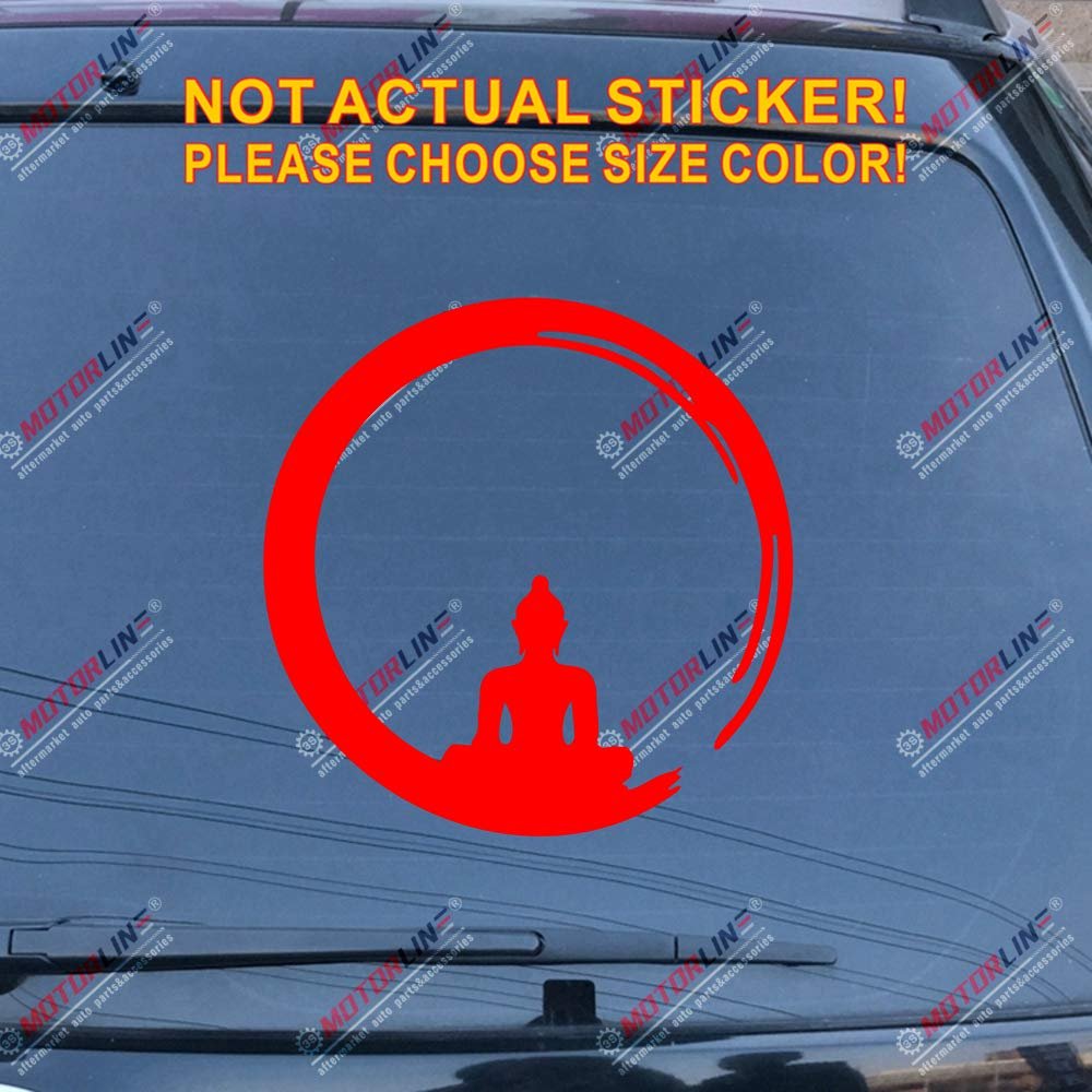 Buddha Buddhism India Yoga Decal Sticker Car Vinyl Pick Size Color die Cut (red, 6'' (15.2cm))