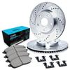 R1 Concepts Rear Brakes and Rotors Kit |Rear Brake Pads| Brake Rotors and Pads| Ceramic Brake Pads and Rotors |Hardware Kit |fits 2014-2015 Mercedes-Benz CLA250 view 1