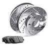 R1 Concepts Rear Brake Kit Fits 2006 Porsche Cayenne| Ceramic Pads, Drilled Slotted Rotors| Sensor Wire| 14.1" Rear Rotor view 1
