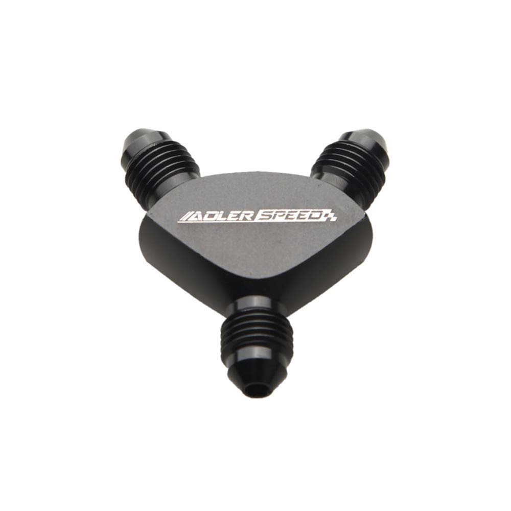 AN-3 3 AN To 2 x AN3-3AN Y-Block Adapter Fitting Aluminum Black