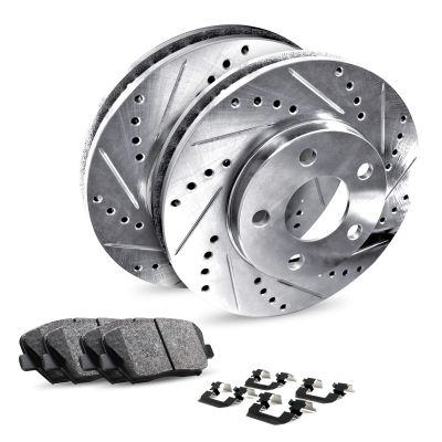 R1 Concepts Rear Brakes and Rotors Kit |Rear Brake Pads| Brake Rotors and Pads| Ceramic Brake Pads and Rotors |Hardware Kit |fits 2011-2018 Porsche Cayenne