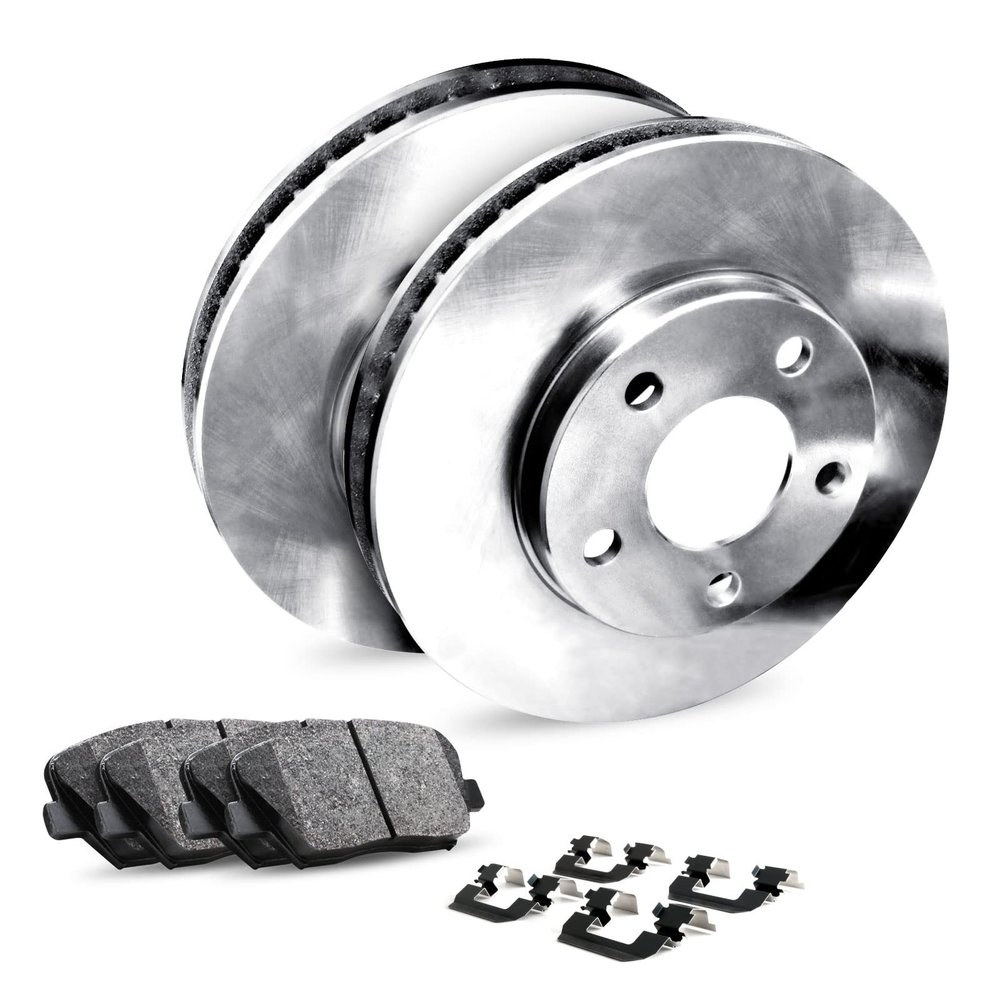 R1 Concepts Rear Brakes and Rotors Kit |Rear Brake Pads| Brake Rotors and Pads| Ceramic Brake Pads and Rotors |Hardware Kit |fits 2008-2010 Porsche Cayenne