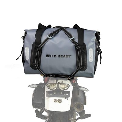 WILD HEART Waterproof Bag 55L 66L 77L Motorcycle Dry Duffel Bag for Travel,Motorcycling, Cycling,Hiking,Camping (55L, Grey)