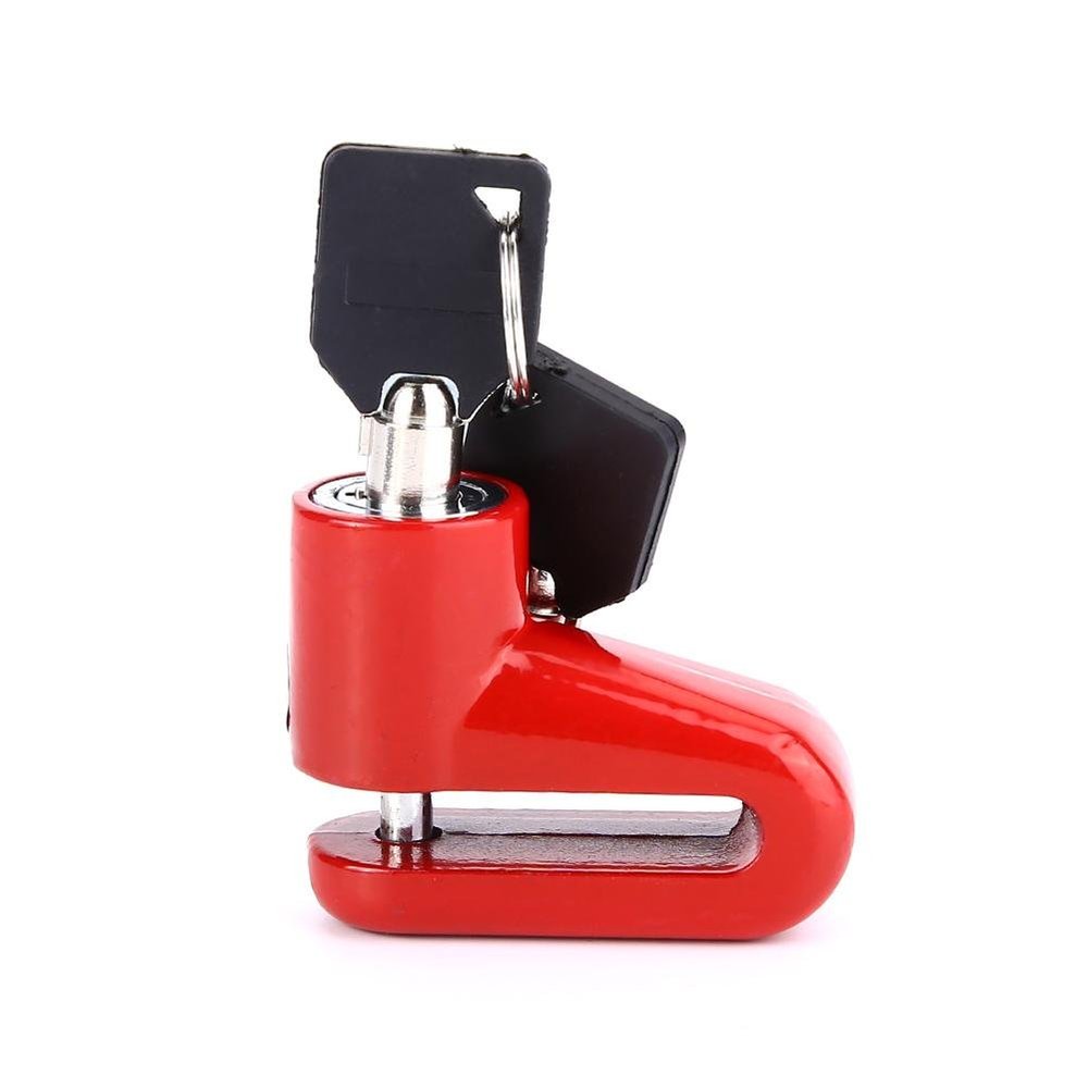 Disc Brake Lock, Metal Anti Theft Wheel Security Lock with Plastic Frame and Keys for Motorcycle, Electromobile, (Red) Disk Brake Lock Disk Brake Lock Disc Brake