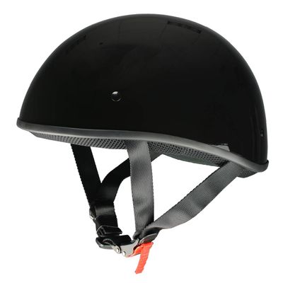 Milwaukee Performance Helmets Unisex-Adult Half Bare Bones Helmet (Shiny Black, Medium)