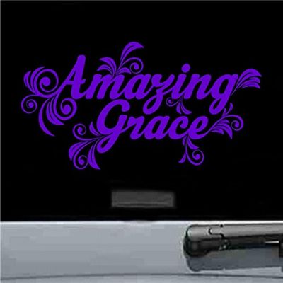 JS Artworks Amazing Grace Vinyl Decal Sticker (Purple)