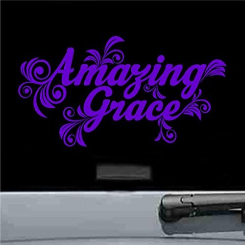 JS Artworks Amazing Grace Vinyl Decal Sticker (Purple)