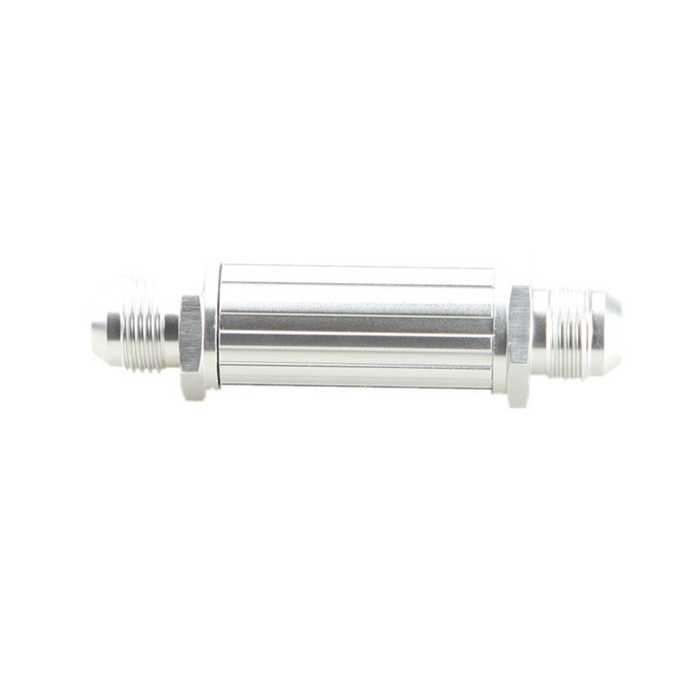 8AN -8AN AN8 Billet Aluminum Magnetic Fuel Filter 30 Micron Silver Anodised