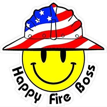 3 - Happy Fire Boss Smiley USA Hardhat Oilfield Helmet Toolbox Sticker H842
