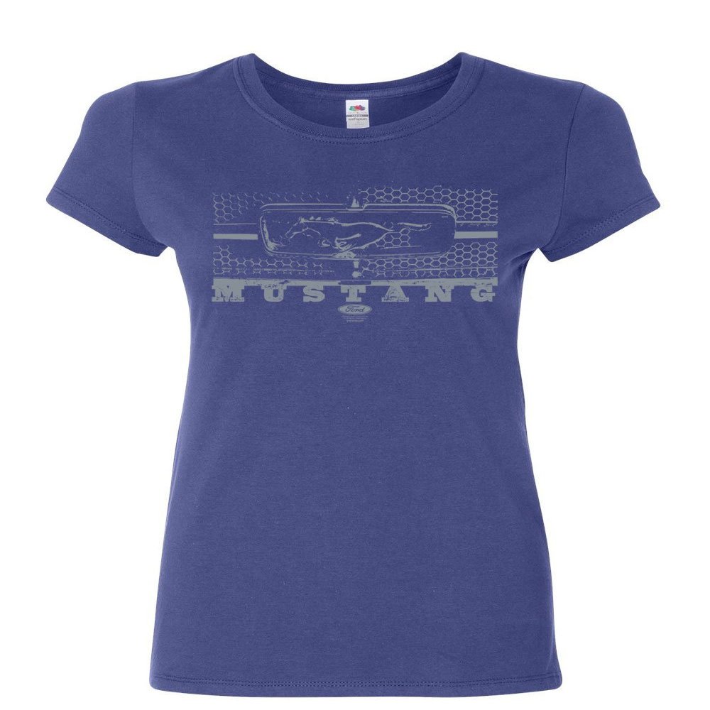 Ford Mustang Honeycomb Grille Women's T-Shirt Legendary American Muscle Shirt Blue Medium