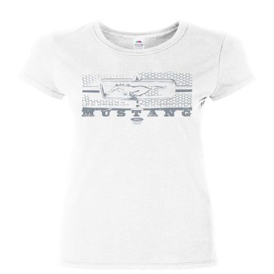 Ford Mustang Honeycomb Grille Women's T-Shirt Legendary American Muscle Shirt White 3X-Large